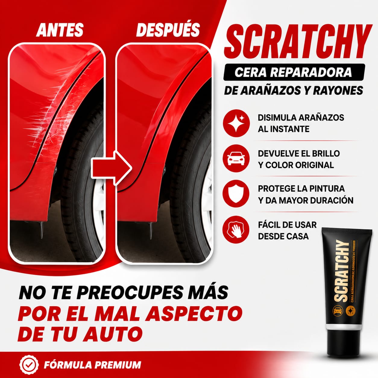 CREMA REPARADORA DE ARAÑAZOS Y RAYONES + PAÑO MICROFIBRA