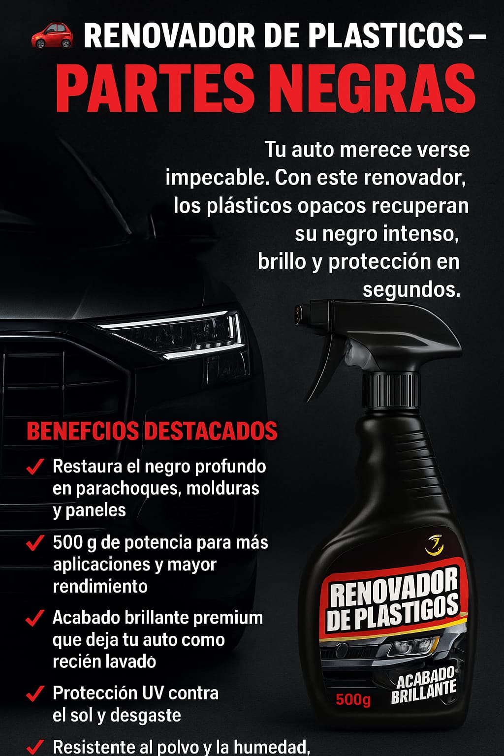 Renovador de plasticos PARTES NEGRAS