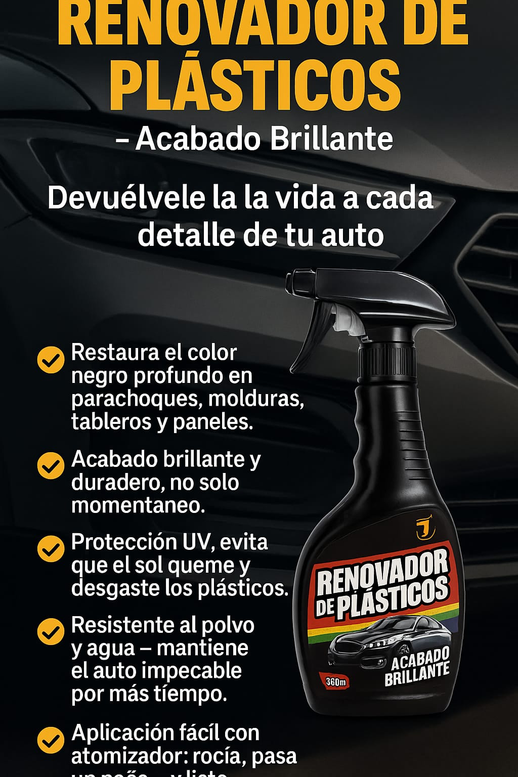 Renovador de plasticos PARTES NEGRAS