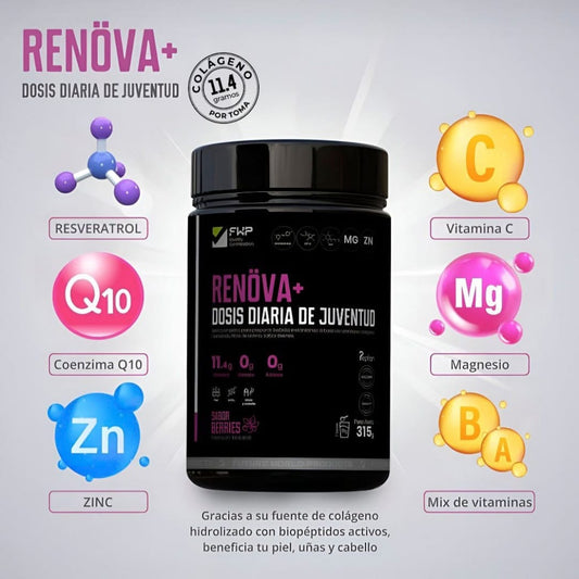 COLÁGENO RENOVA+ CON BIOPEPTIDOS ACTIVOS 11.4 gramos de proteina