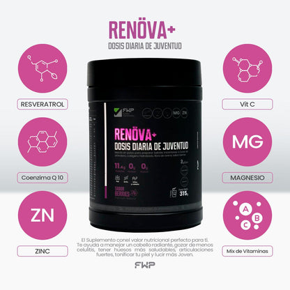 COLÁGENO RENOVA+ CON BIOPEPTIDOS ACTIVOS 11.4 gramos de proteina